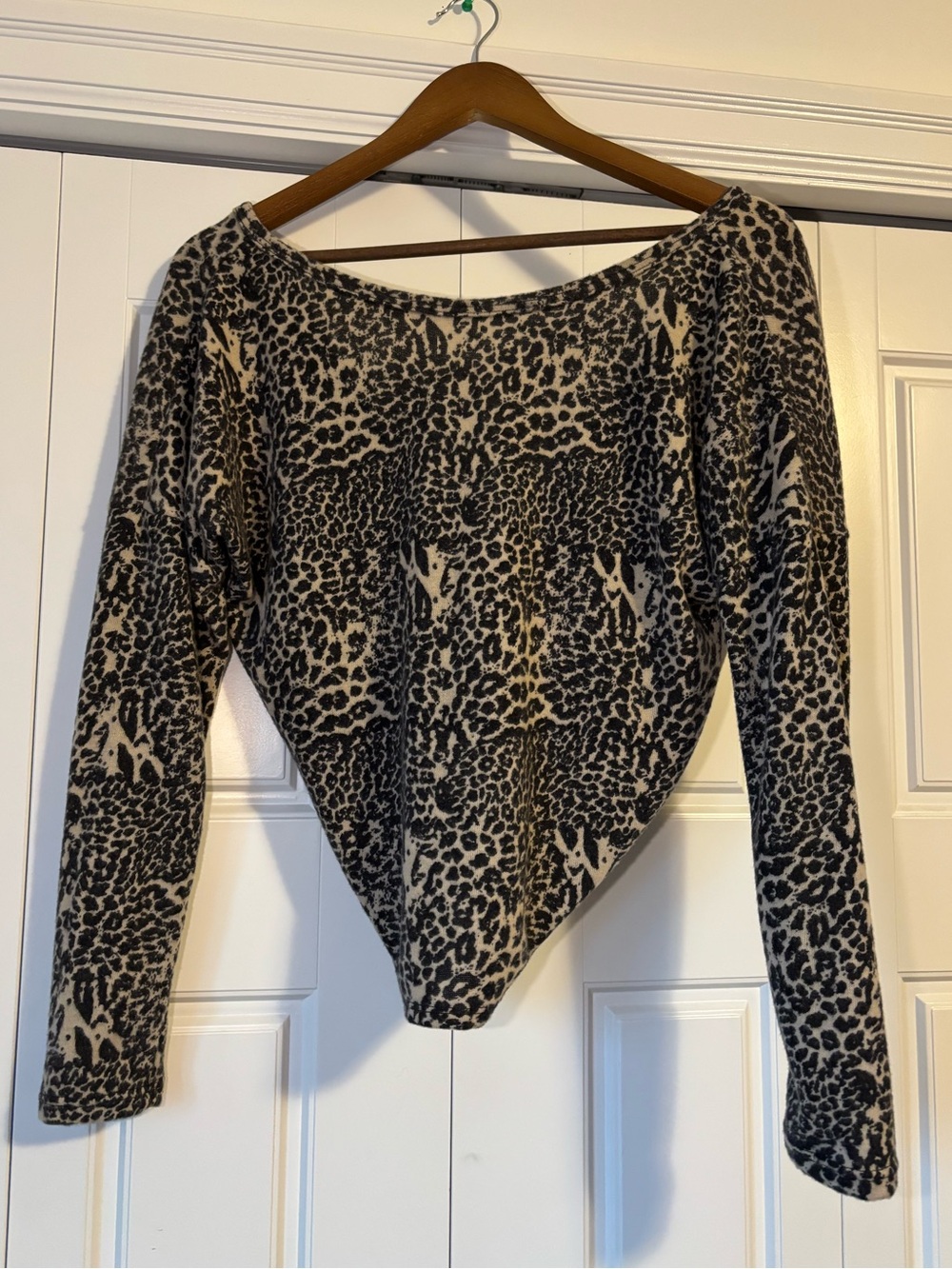 Poof New York, open back leopard print top